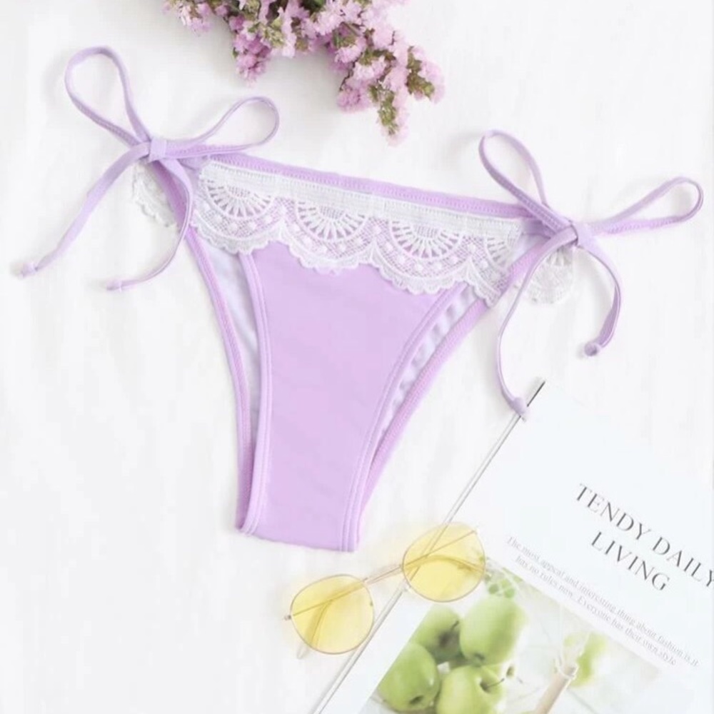 🎀 Lovely Side Bows Lace Bikini Bottom 👙